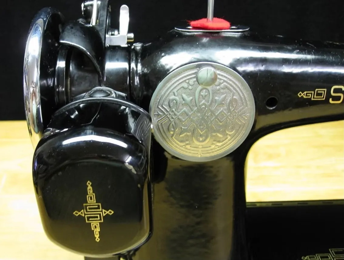 Potted motor on a vintage Singer sewing machine